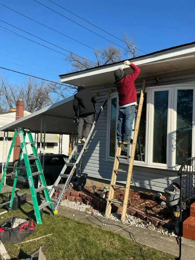 Restoration crew performing exterior repair in Burbank